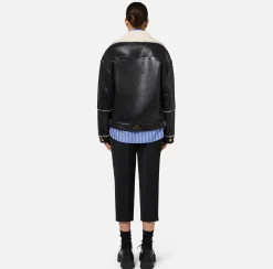 Capispalla|Elisabetta Franchi Giacca aviatore effetto pelle Nero