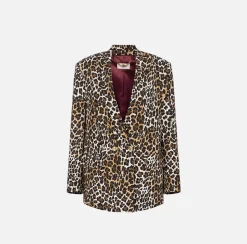 Tailleur|Giacche & Trench|Elisabetta Franchi Giacca doppiopetto in crêpe Animalier