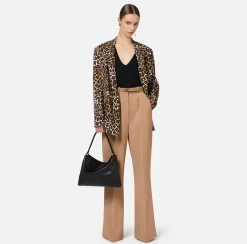 Tailleur|Giacche & Trench|Elisabetta Franchi Giacca doppiopetto in crêpe Animalier