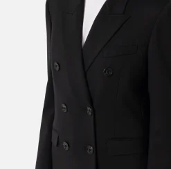 Tailleur|Giacche & Trench|Elisabetta Franchi Giacca doppiopetto in fresco di lana Nero