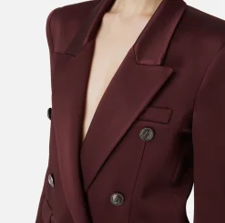 Giacche & Trench|Tailleur|Elisabetta Franchi Giacca doppiopetto in raso RougeNoir