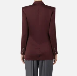 Giacche & Trench|Tailleur|Elisabetta Franchi Giacca doppiopetto in raso RougeNoir