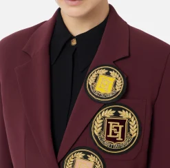 Giacche & Trench|Elisabetta Franchi Giacca in crêpe con patch RougeNoir