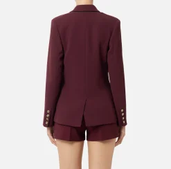 Giacche & Trench|Elisabetta Franchi Giacca in crêpe con patch RougeNoir