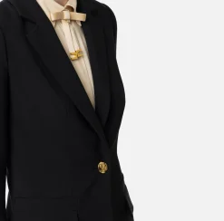 Tailleur|Giacche & Trench|Elisabetta Franchi Giacca in crêpe stretch sfiancata Nero
