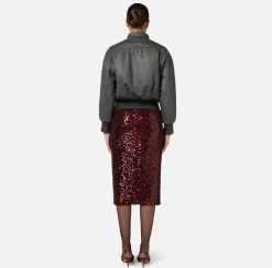 Giacche & Trench|Elisabetta Franchi Giubbotto in denim craquelé lucido Steel