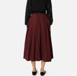 Gonne|Elisabetta Franchi Gonna a ruota in nylon tecnico leggero RougeNoir