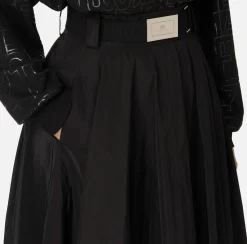 Gonne|Elisabetta Franchi Gonna a ruota in nylon tecnico leggero Nero