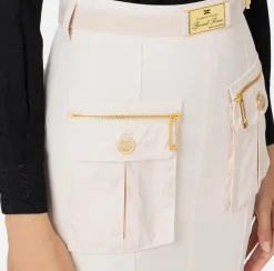 Tailleur|Gonne|Elisabetta Franchi Gonna midi in crêpe con tasche e cintura Lattice