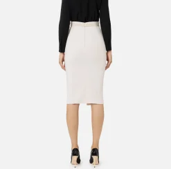 Tailleur|Gonne|Elisabetta Franchi Gonna midi in crêpe con tasche e cintura Lattice