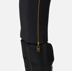 Gonne|Elisabetta Franchi Gonna midi in crêpe con zip Nero