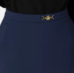 Tailleur|Gonne|Elisabetta Franchi Gonna midi in crêpe stretch con morsetto Navy