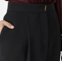 Gonne|Elisabetta Franchi Gonna midi in crêpe stretch con pinces Nero