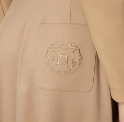 Gonne|Elisabetta Franchi Gonna midi in fresco lana con ricamo stemma Camel