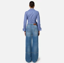 Jeans|Elisabetta Franchi Jeans cargo in cotone LightBlue