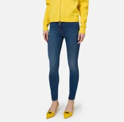 Jeans|Elisabetta Franchi Jeans skinny in cotone stretch Bluedenim