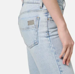 Jeans|Elisabetta Franchi Jeans skinny in cotone stretch con placca logo Lightdenim