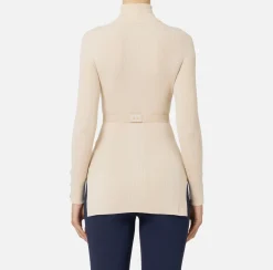 Maglieria E Felpe|Elisabetta Franchi Maglia dolcevita in lyocell e seta a costine con ricamo logo Lattice