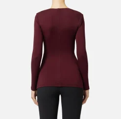 Top, T-Shirt & Body|Elisabetta Franchi Maglia in jersey con drappeggio RougeNoir
