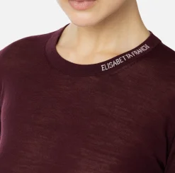 Maglieria E Felpe|Elisabetta Franchi Maglia in lana merino con logo jacquard in contrasto RougeNoir