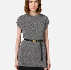 Maglieria E Felpe|Elisabetta Franchi Maglia in viscosa mélange con cintura Salepepe