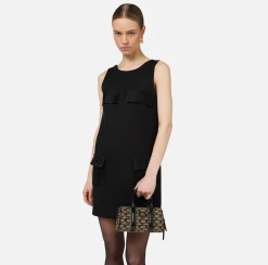 Borse A Mano|Valigeria|Elisabetta Franchi Mini Bauletto Monogram Travel Liquirizia/Nero