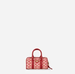 Valigeria|Borse A Mano|Elisabetta Franchi Mini Bauletto Monogram Travel Burro/Rosso