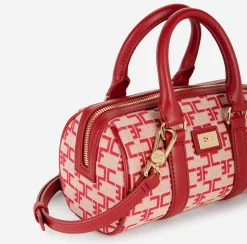 Valigeria|Borse A Mano|Elisabetta Franchi Mini Bauletto Monogram Travel Burro/Rosso