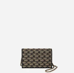 Borse A Tracolla|Elisabetta Franchi Mini Tracolla Monogram Liquirizia/Nero