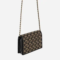 Borse A Tracolla|Elisabetta Franchi Mini Tracolla Monogram Liquirizia/Nero