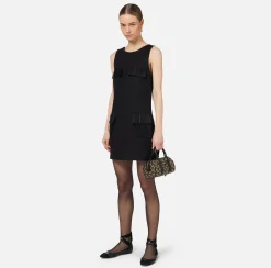 Mini Abiti|Abiti|Elisabetta Franchi Miniabito boxy in crêpe con tasche Nero