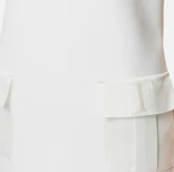 Mini Abiti|Abiti|Elisabetta Franchi Miniabito boxy in crêpe con tasche Avorio