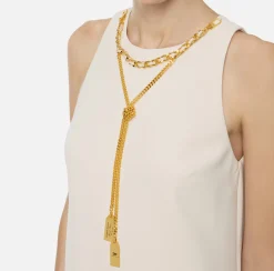 Mini Abiti|Abiti|Elisabetta Franchi Miniabito boxy in crêpe con collana Burro