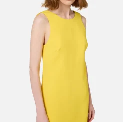 Mini Abiti|Abiti|Elisabetta Franchi Miniabito boxy in crêpe fluido con scollo e fiocco Mimosa