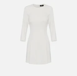 Mini Abiti|Abiti|Elisabetta Franchi Miniabito in crêpe con stemma ricamato Avorio