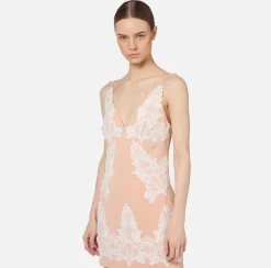 Mini Abiti|Abiti|Elisabetta Franchi Miniabito in fresco lana con pizzo PeachRose