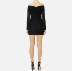 Abiti|Mini Abiti|Elisabetta Franchi Miniabito in jersey lurex con zip Nero