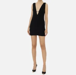 Mini Abiti|Abiti|Elisabetta Franchi Miniabito in tweed laminato Nero