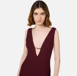 Mini Abiti|Abiti|Elisabetta Franchi Miniabito in tweed laminato RougeNoir