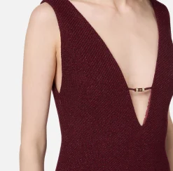 Mini Abiti|Abiti|Elisabetta Franchi Miniabito in tweed laminato RougeNoir