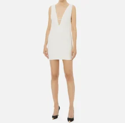 Mini Abiti|Abiti|Elisabetta Franchi Miniabito in tweed laminato Avorio