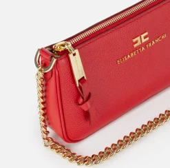 Borse A Spalla|Elisabetta Franchi Miniborsa a tracolla in pelle con lettering RedPassion