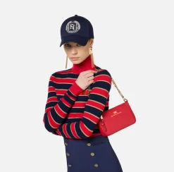 Borse A Spalla|Elisabetta Franchi Miniborsa a tracolla in pelle con lettering RedPassion