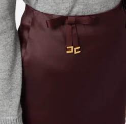 Gonne|Elisabetta Franchi Minigonna in raso con fiocchi RougeNoir