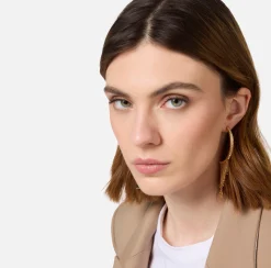 Bijoux|Elisabetta Franchi Orecchini a semicerchio in metallo dorato con charms OroGiallo