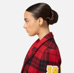 Bijoux|Elisabetta Franchi Orecchini stemma logo in metallo OroGiallo