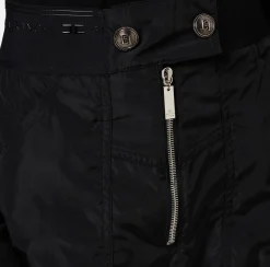 Pantaloni E Shorts|Elisabetta Franchi Pantalone boyfriend in nylon tecnico con elastico logato Nero