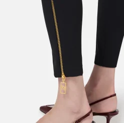 Pantaloni E Shorts|Elisabetta Franchi Pantalone dritto in crêpe stretch con zip Nero