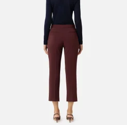 Pantaloni E Shorts|Elisabetta Franchi Pantalone in crêpe con spacchetti RougeNoir