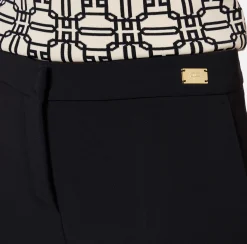 Pantaloni E Shorts|Elisabetta Franchi Pantalone in crêpe con spacchetti Nero